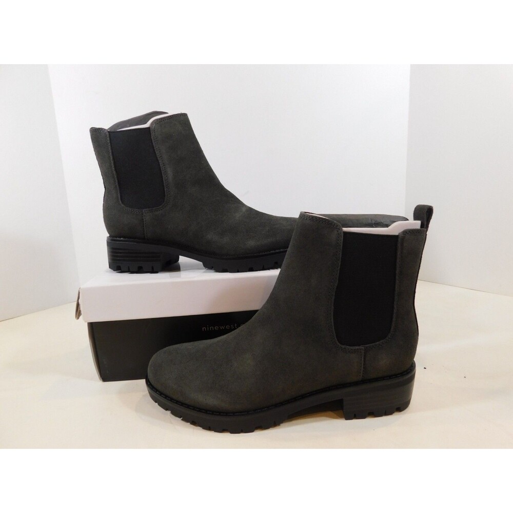 Nine West Women's Angelo Pull On Ankle  Bootie  5.5 M Grey Suede